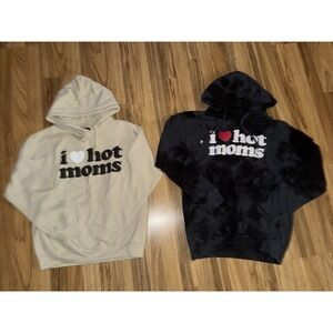 Danny Duncan Men's Small I Love Hot Moms Hoodie Sweatshirt Lot Black Camo Tan